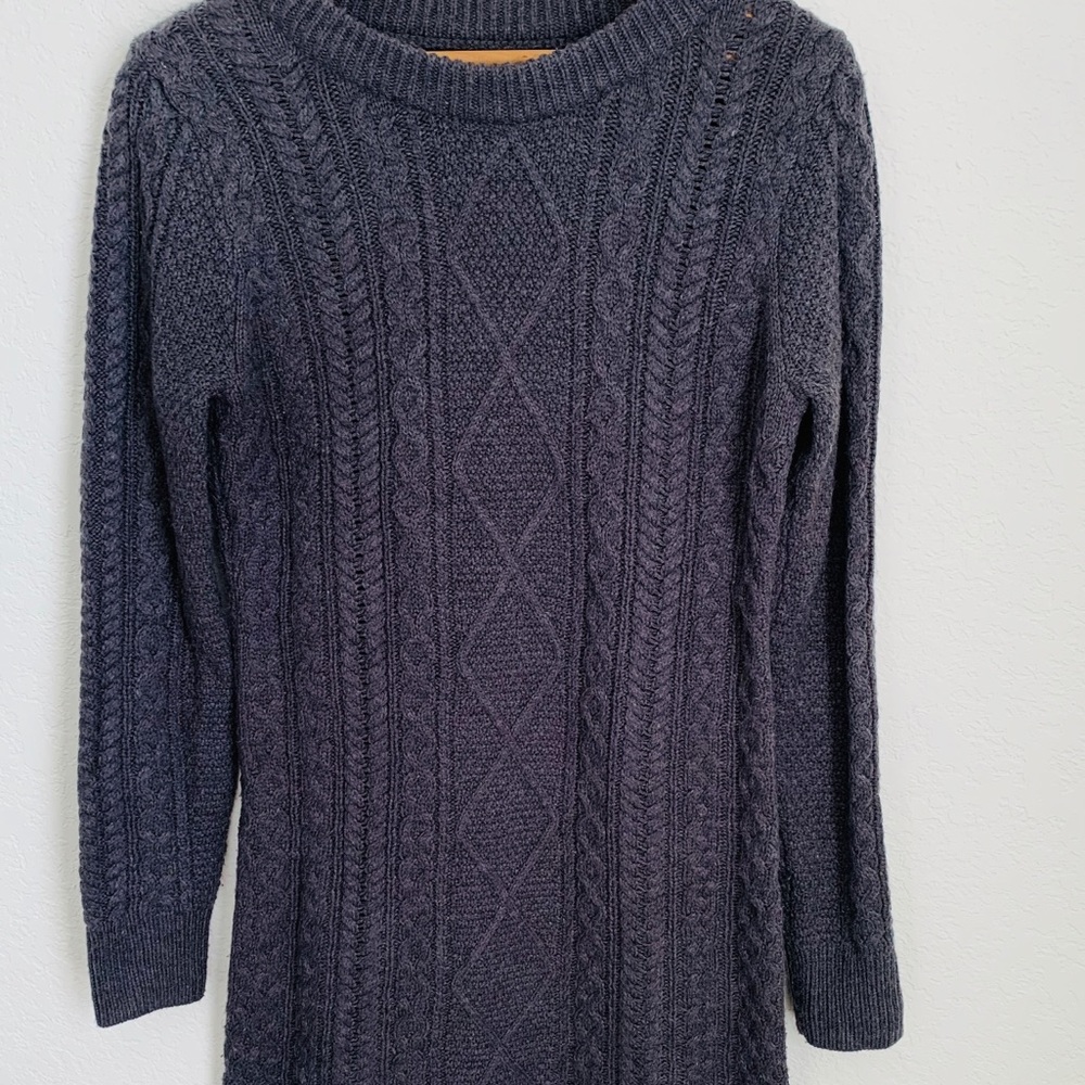 Grey Cable Knit Sweater Dress by Merona